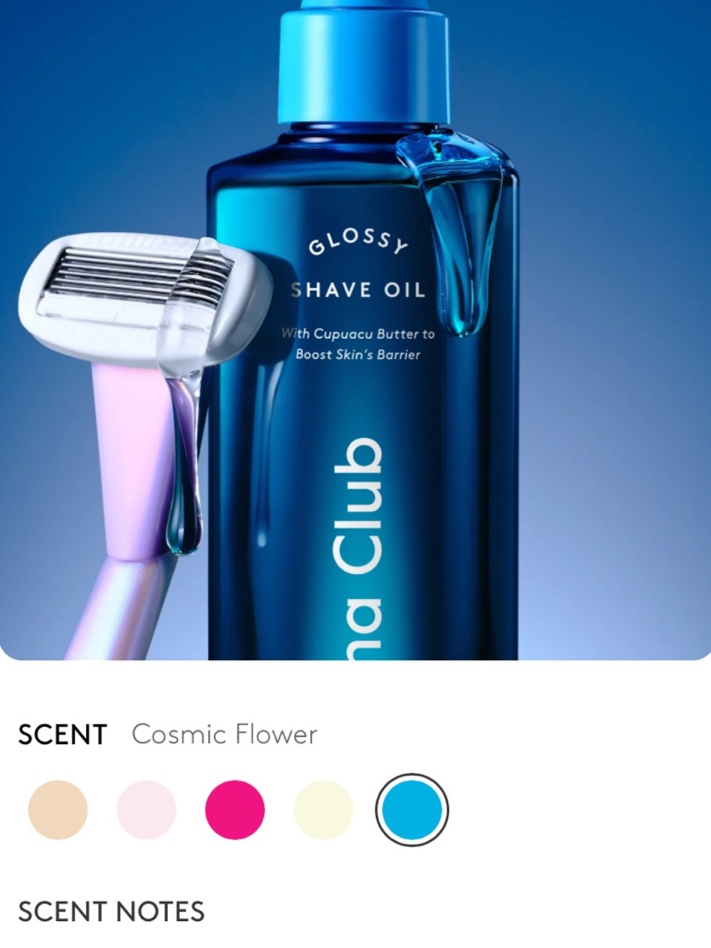 🆕ATHENA CLUB SHAVING OIL NWT SCENT ; cosmic flower 8oz.(FREE PACK RAZORS ✨